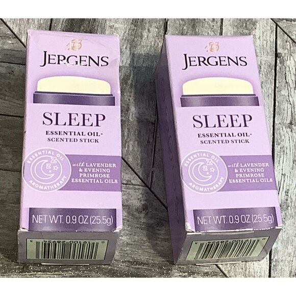 2 Jergens Sleep Essential Oil Scented Stick Lavender & Eucalyptus 0.9 Oz Each - Picture 1 of 3
